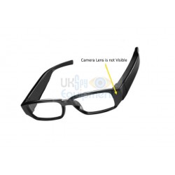 Glasses with covertly non visible hidden camera recording capability